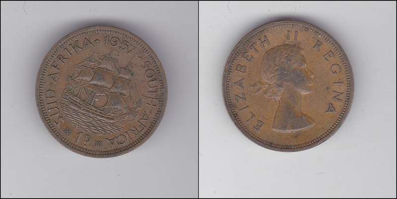 SOUTH AFRICA 1 PENNY 1957