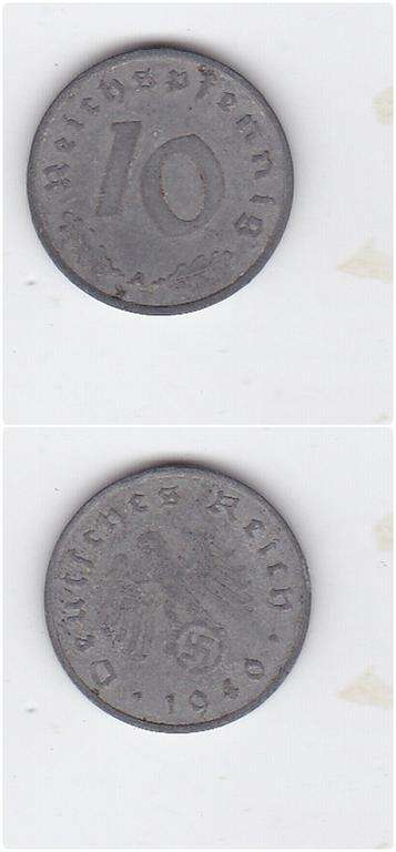 GERMANY 10 PFENNIG 1940 SWASTIKA