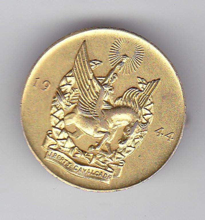 LIBERTY CAVALCADE WW II 1944 PIN BADGE HIGH GRADE