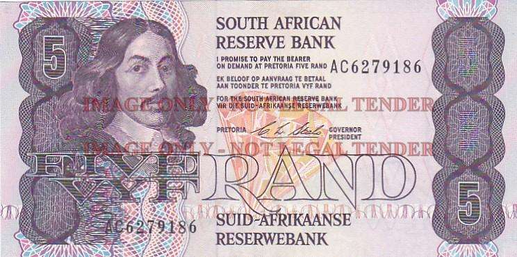 SOUTH AFRICA 5 RAND C.L. STALS AC6279186 HIGH GRADE / 1990