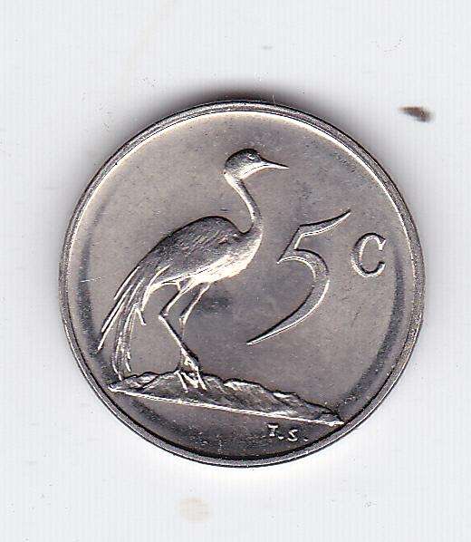 SOUTH AFRICA 5 CENTS 1974