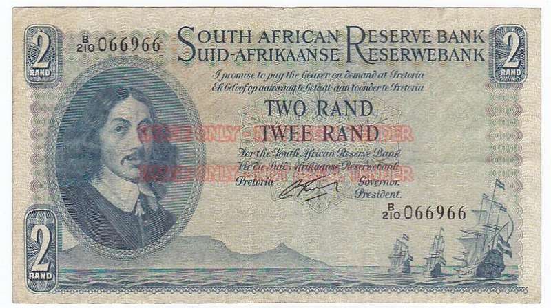 SOUTH AFRICA 2 RAND G.RISSIK B210 066966