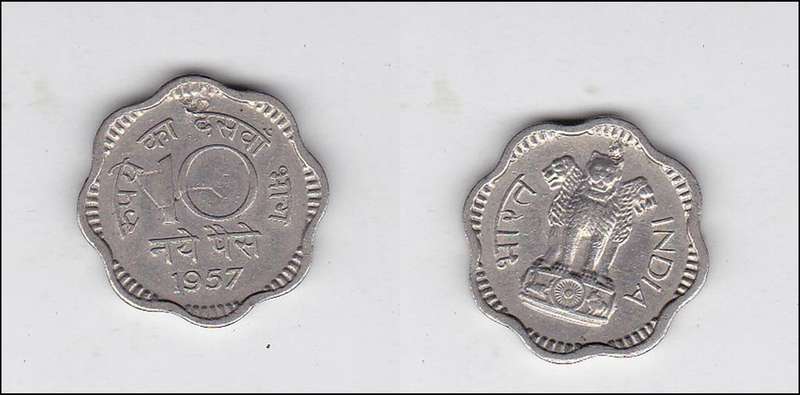 INDIA 10 PAISE 1957