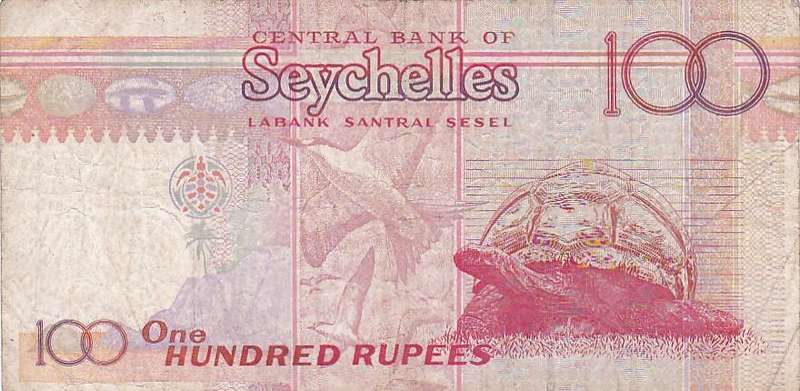 SEYCHELLES 100 RUPEES TORTOISE FACE VALUE R90.41