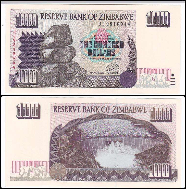 ZIMBABWE 100 DOLLARS 1995 - HIGH GRADE