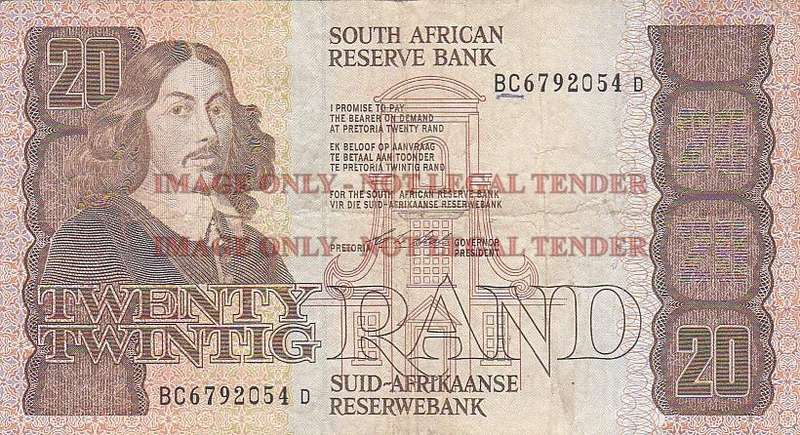 SOUTH AFRICA 20 RAND C.L. STALS BC6792054 D / 1990