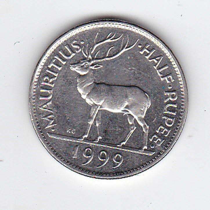 MAURITIUS HALF RUPEE 1999 EF/UNC