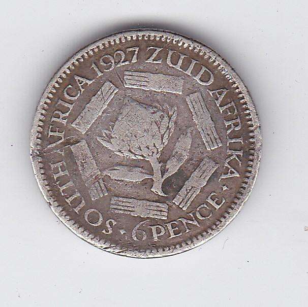 SOUTH AFRICA 6 PENCE 1927