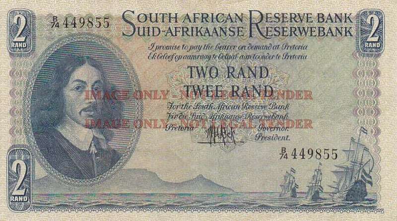 SOUTH AFRICA 2 RAND M.H. DE KOCK B74 449855 ¿ 1961
