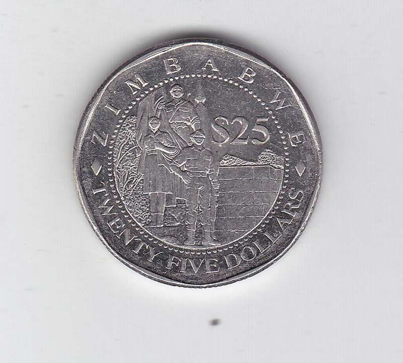 ZIMBABWE 25 DOLLARS 2003 HIGH GRADE