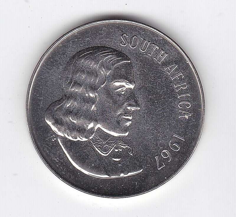SOUTH AFRICA 50 CENTS 1967 EF/UNC