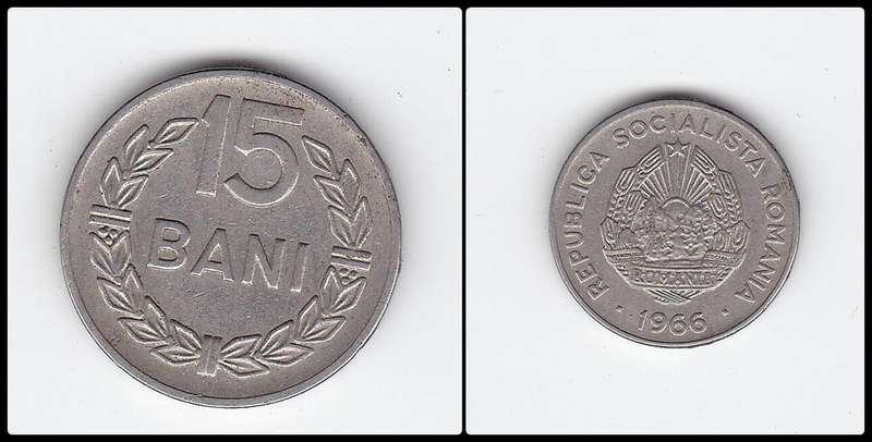 ROMANIA 15 BANI 1966