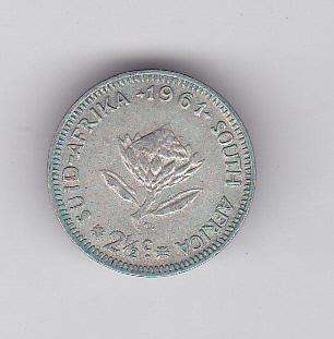 SOUTH AFRICA 2 AND A HALF CENTS 1961