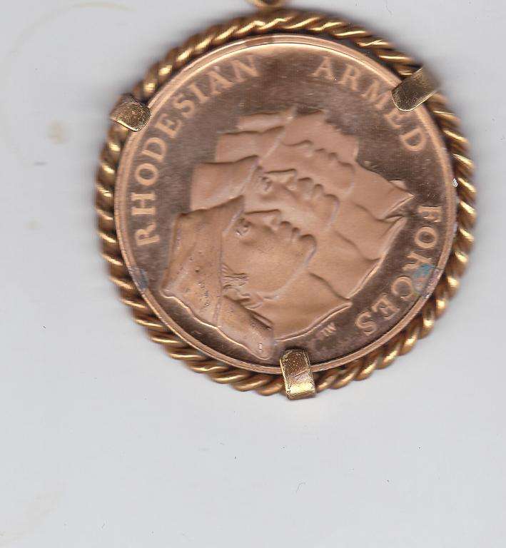 RHODESIAN ARMED FORCES TERRORIST WARFARE 1972 MEDALLION BRONZE / 42 MM DIAMETER
