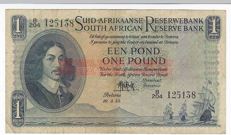 SOUTH AFRICA 1 POUND M.H. DE KOCK 14.12.51 B122 281219