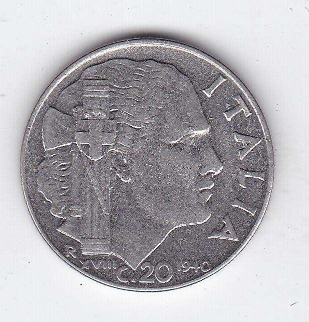 ITALY 20 CENTS 1940