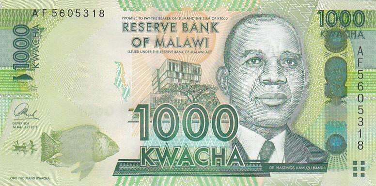 MALAWI 1000 KWACHA 2013 HIGH GRADE FACE VALUE R30-38