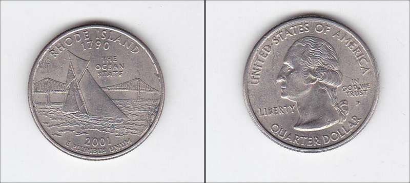USA QUARTER RHODE ISLAND 2001