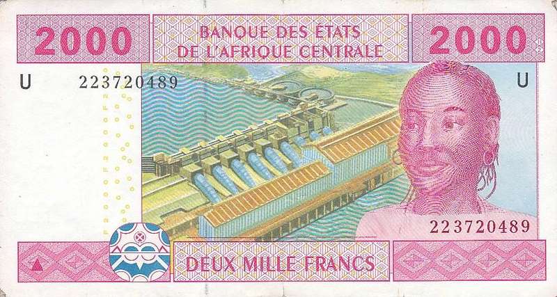 CENTRAL AFRICA 2000 FRANCS 2002 U CAMEROON FACE VALUE R42