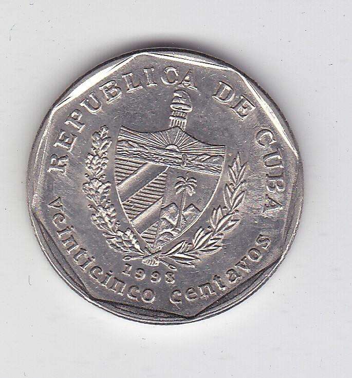 CUBA 25 CENTS 1998