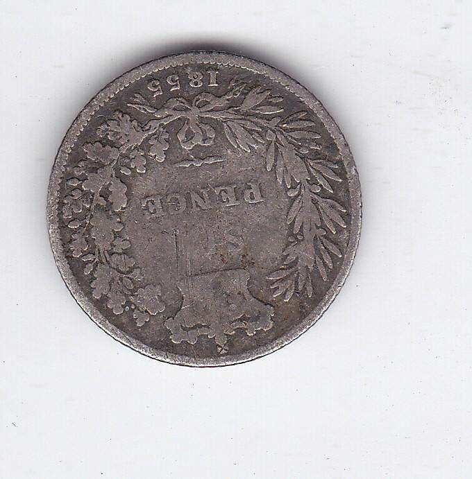 GREAT BRITAIN SIXPENCE 1855 SILVER