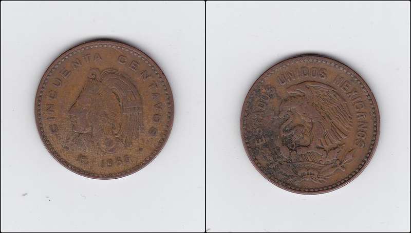 MEXICO CINCUENTA CENTAVOS 1955