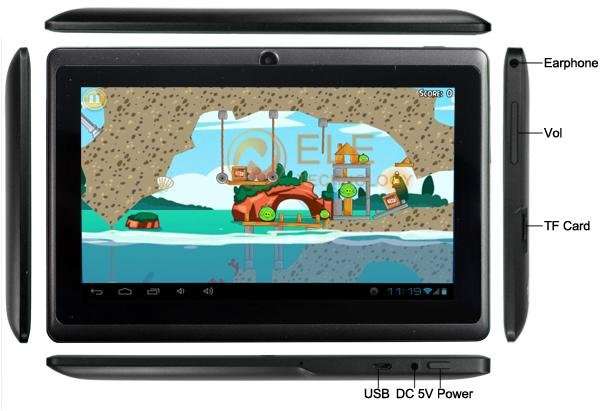 NEW 7 inch android 4.0 Capacitive Screen 512M 8GB / 4GB Camera WIFI Q88 allwinner a13 tablet pc