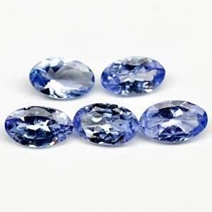 Stunning! 1.02 Ct.s (5Pcs) Oval Blue Purple Tanzanite lot - 100% Natural Tanzanites