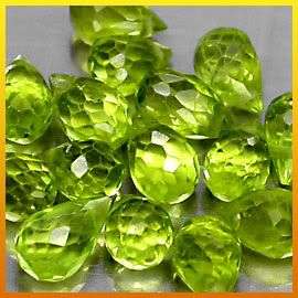 ***15 Pcs**(10.42Cts)**Natural Green Mogok Peridot Briolette Gemstone Lot - 100% NATURAL