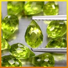 ***12 Pcs**(9.96Cts)**Natural Green Mogok Peridot Briolette Gemstone Lot - 100% NATURAL