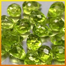 ***17 Pcs**(10.29Cts)**Natural Green Mogok Peridot Briolette Gemstone Lot - 100% NATURAL