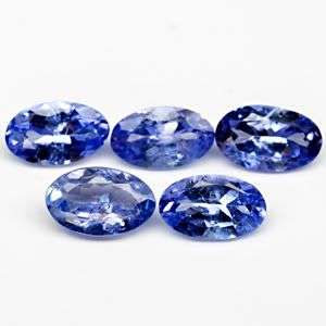 Stunning! 1.06 Ct.s (5Pcs) Oval Blue Purple Tanzanite lot - 100% Natural Tanzanites