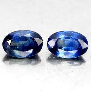 ATTRACTIVE! 1.20ct Oval Blue Unheated Sapphire Gemstone PAIR - SHIPPED FROM WITHIN S.AFRICA!!
