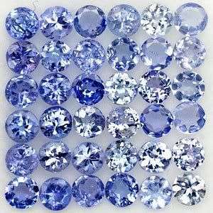 88 PIECES. 5.01Cts***2.50mm Violet Blue Tanzanite Rounds LOT! - S.Africa Shipping