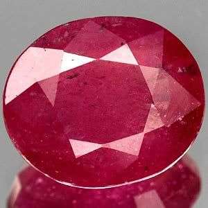 HUGE!! 5.91Cts.Stunning! Oval Top Blood Red Natural Ruby - R1 No Reserve!