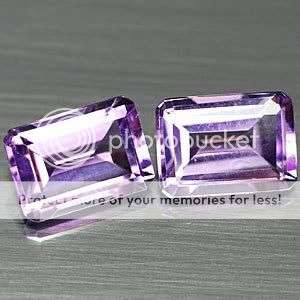 2.19ct.Matched Pair Emerald Cut Top Purple Amethyst Gemstones - R1 No Reserve