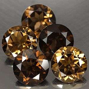 AAA 12.89Cts**(5Pcs) Flawless Round Cut Natural SMOKY QUARTZ Lot  - 100% Natural Earth Mined!