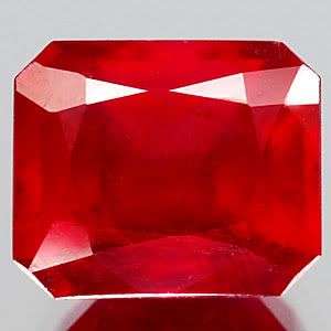 SPLENDID!  2.12Ct.**100% Natural Octagon Emerald Cut Blood Red Ruby Gemstone - Exact Photos taken!