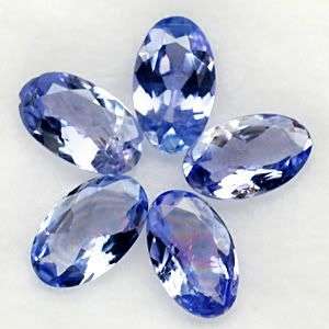 Superb! 1.02 Ct.s (5Pcs) Oval Blue Purple Tanzanite lot - 100% Natural Tanzanites