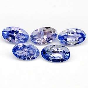 Superb! 1.01 Ct.s (5Pcs) Oval Blue Purple Tanzanite lot - 100% Natural Tanzanites