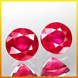QUALITY** 3.40Ct.**(2pcs)** MATCHED PAIR 6.5MM.TOP BLOOD RED RUBY PAIR - SEE ALL MY ITEMS PLEASE