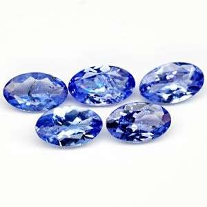 Stunning! 1.07 Ct.s (5Pcs) Oval Blue Purple Tanzanite lot - 100% Natural Tanzanites