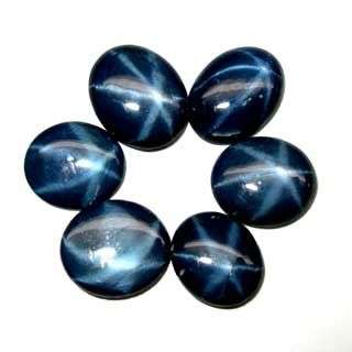 AAA***9.74ct.** 6 Pcs***  6 RAYS BLUE STAR NATURAL SAPPHIRE LOT - 100% Money Back Guarantee!