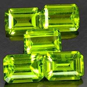 AAA**5.47Cts.** 5 Pcs** Stunning Natural Green Peridot LOT! - 100% Natural and Calibrated.