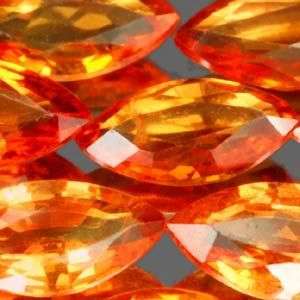 FLAWLESS! 2.29 Cts.(10 Pcs) Natural Orange Songea Sapphire LOT! - 100% Money Back Guarantee!