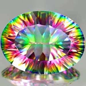 AAA 14.26Ct. * IF Oval Natural Rainbow MYSTIC QUARTZ Gemstone - Exact Photos! No False Values!
