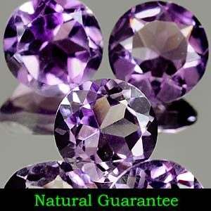 AAA Calibrated 4.95Cts.*(5pcs)* Top Purple Round Cut Amethyst Gemstone LOT - 5Pcs, 1 Auction