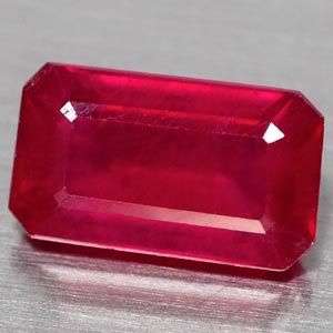 AAA 2.37Ct. Impressive Natural Octagon Cut Blood Red Ruby Gemstone - Exact Photos taken of stone!