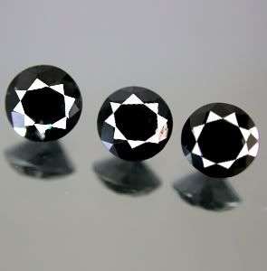 0.74 Cts 3pcs! Excellent DEEP BLACK Natural Diamond LOT! - 100% Money Back Guarantee!