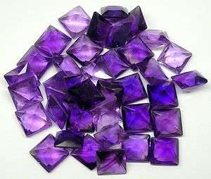 AAA**18.90ct.*(35 pieces)Top Grape Purple 5mm Princess cut Amethysts. 100% Natural and Calibrated.